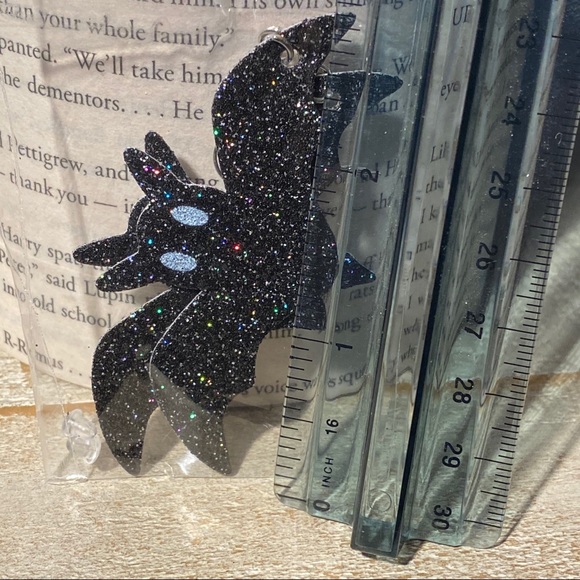 3 for $15 Glitter Black Bat Earrings Leather - Picture 5 of 6